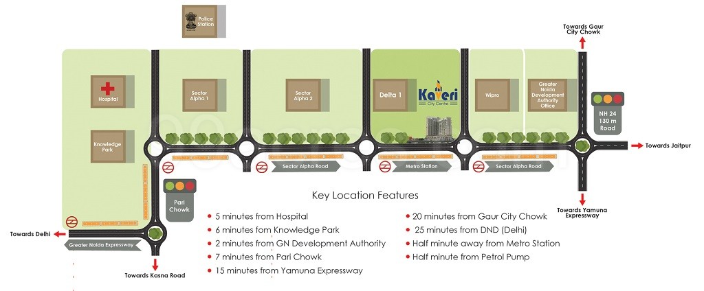 location map-kaveri group noida