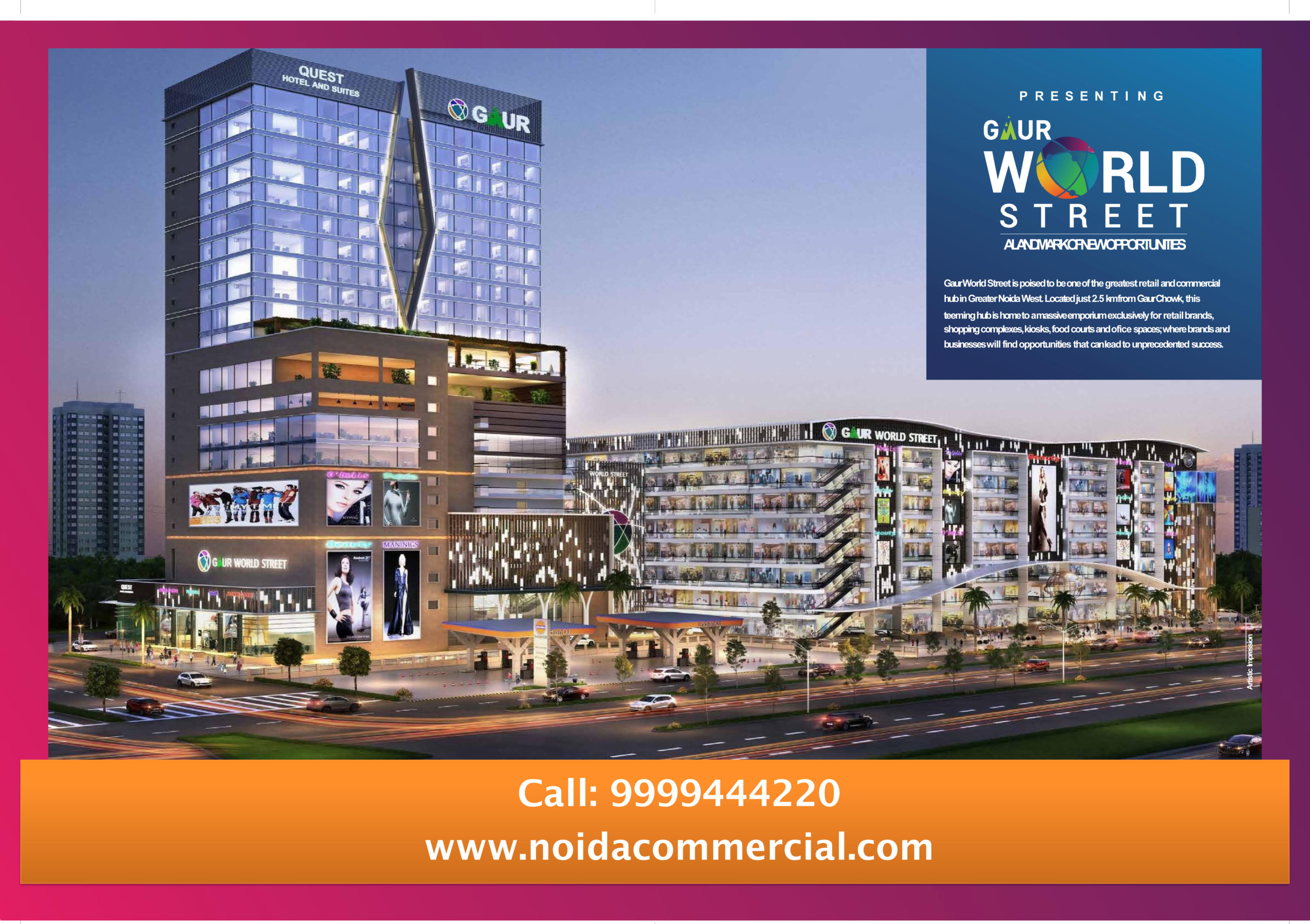 Gaur World Street Mall Retail Shops Noida Extension Commercial
