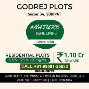 Godrej Plots in Sector 34 Sonipat