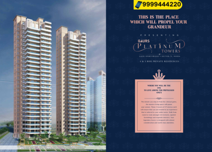Gaurs Platinum Towers with 4 BHK Ultra-Luxurious Residences