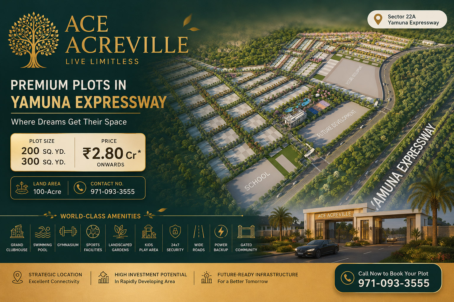 What is the price of a 200-meter plot in Yamuna Expressway?
